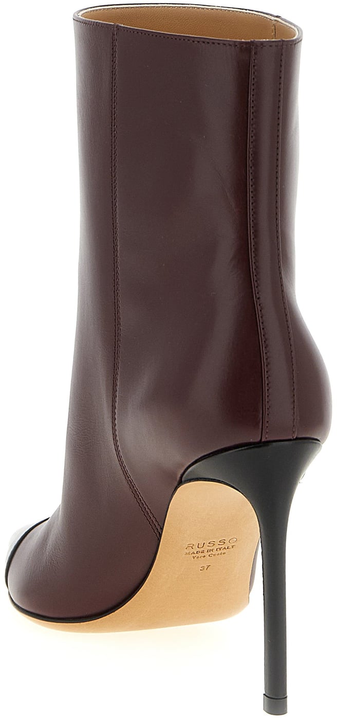 Francesco Russo Bordeaux Goatskin Ankle Boots