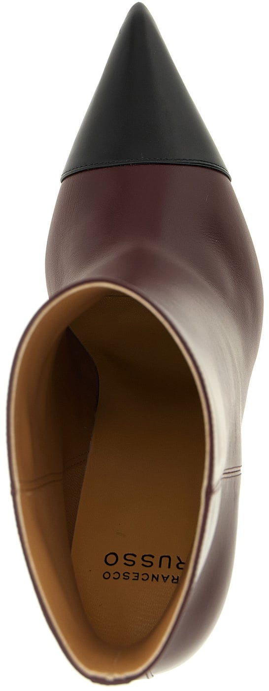 Francesco Russo Bordeaux Goatskin Ankle Boots