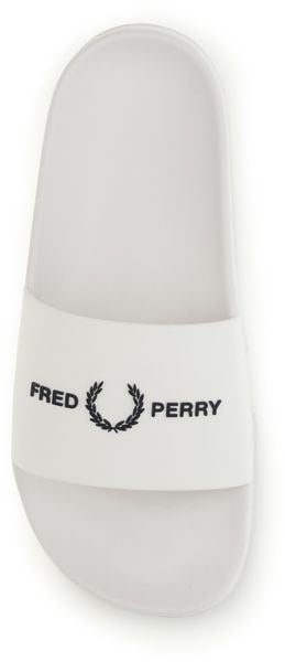 Fred Perry White Rubber Sandals