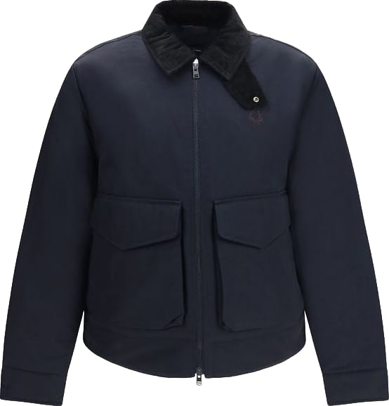 Fred Perry Blue Recycled Polyamide Full-Length Jacket