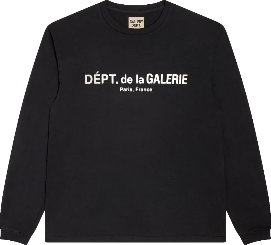 Gallery Dept. French Logo Lux Long Sleeve Tee 'Washed Black'