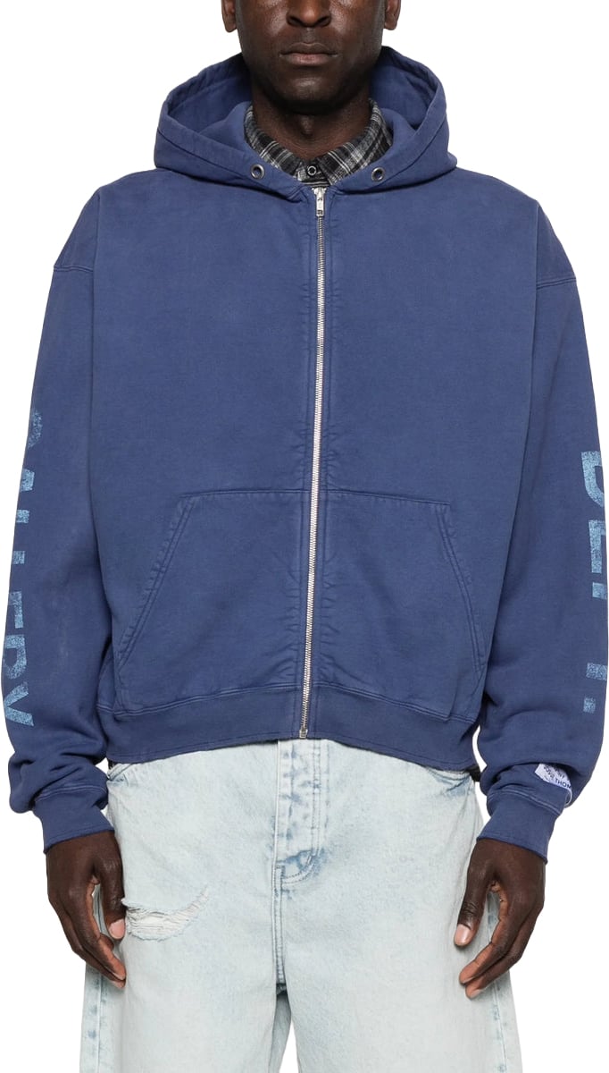 Gallery Dept. 90's Logo Zip Up Hoodie 'Navy'