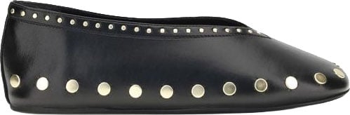 Ganni Black Polyurethane Ballet Flats