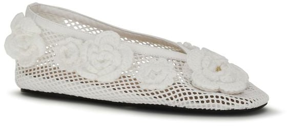 Ganni White Polyethylene Ballet Flats