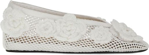 Ganni White Polyethylene Ballet Flats