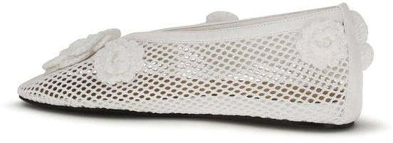 Ganni White Polyethylene Ballet Flats