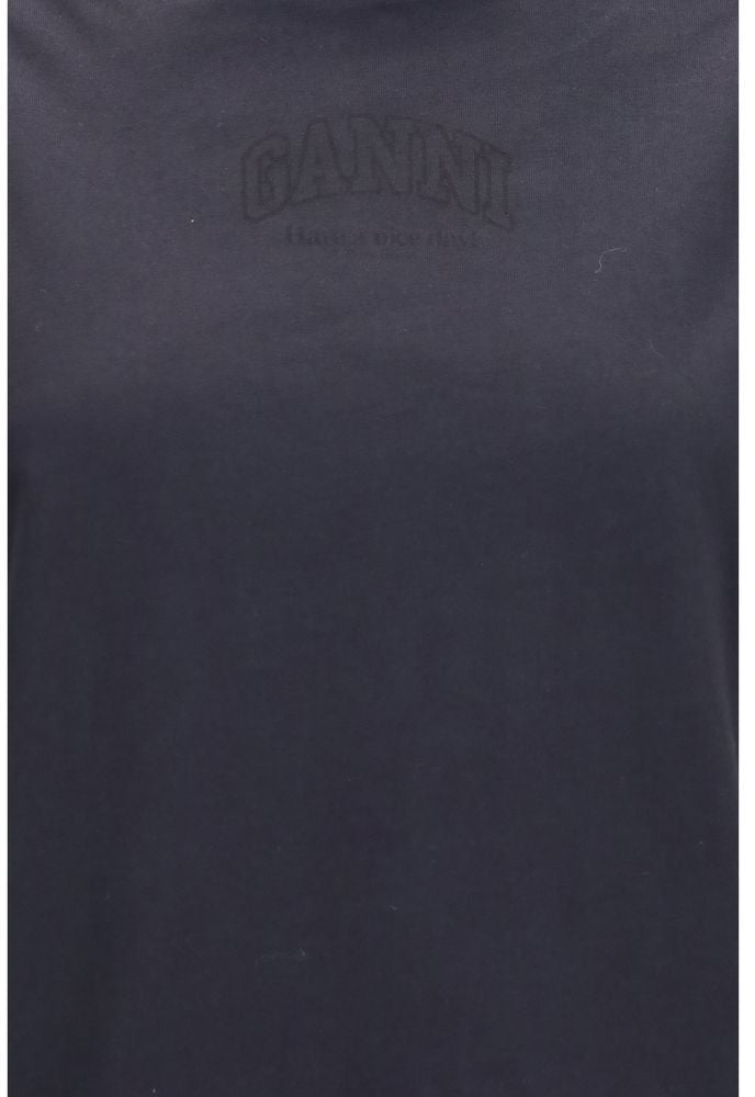 Ganni Black Cotton T-Shirt