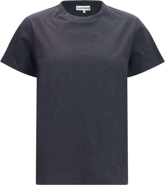 Ganni Black Cotton T-Shirt