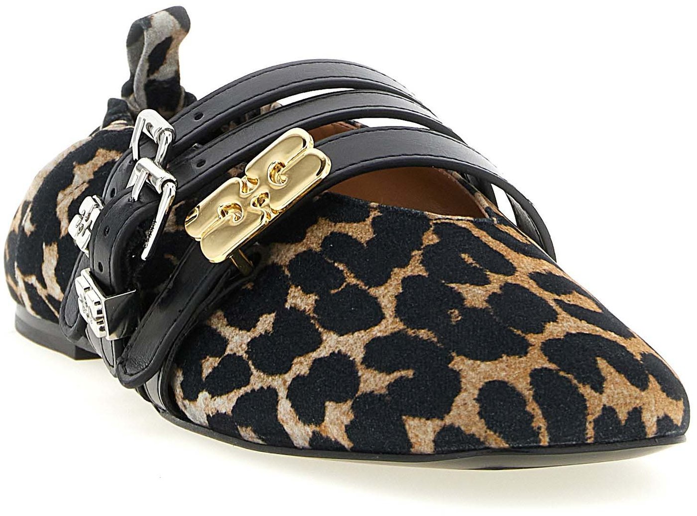 Ganni Multicolor Cotton Ballet Flats