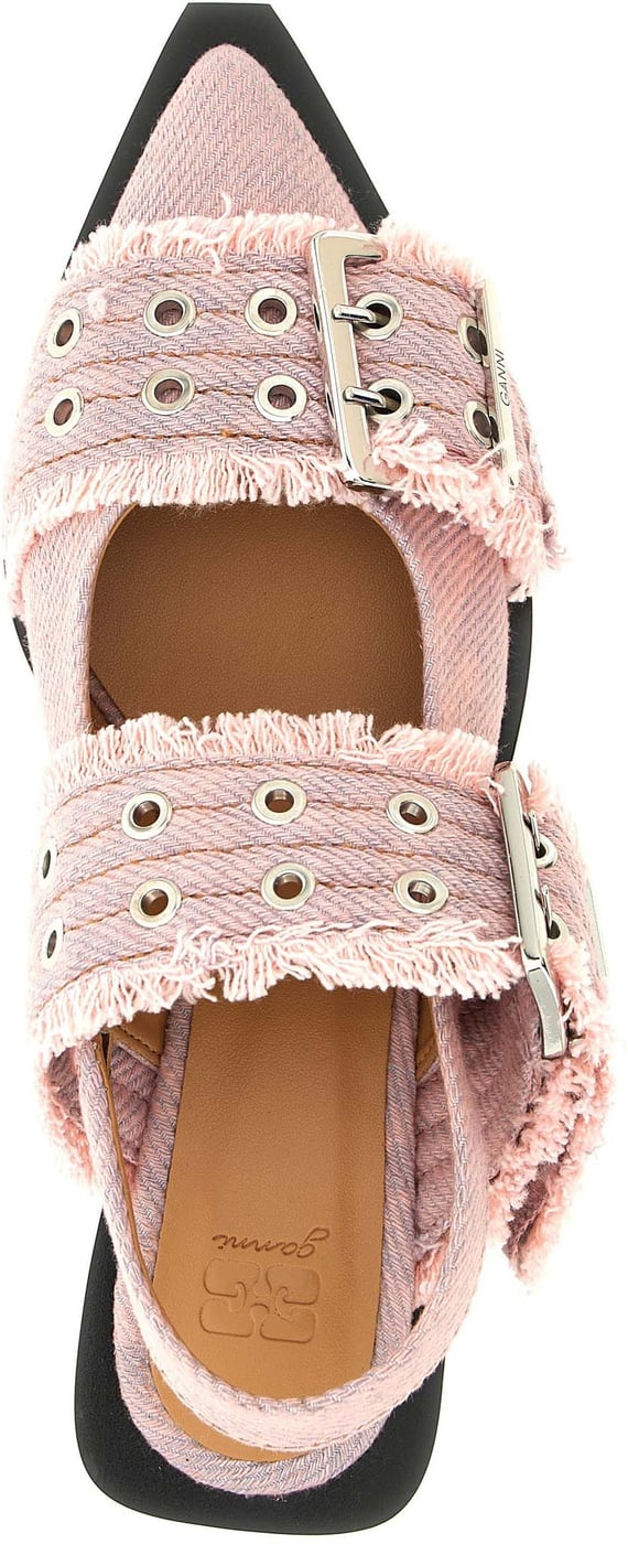 Ganni Multicolor Organic Cotton Ballet Flats