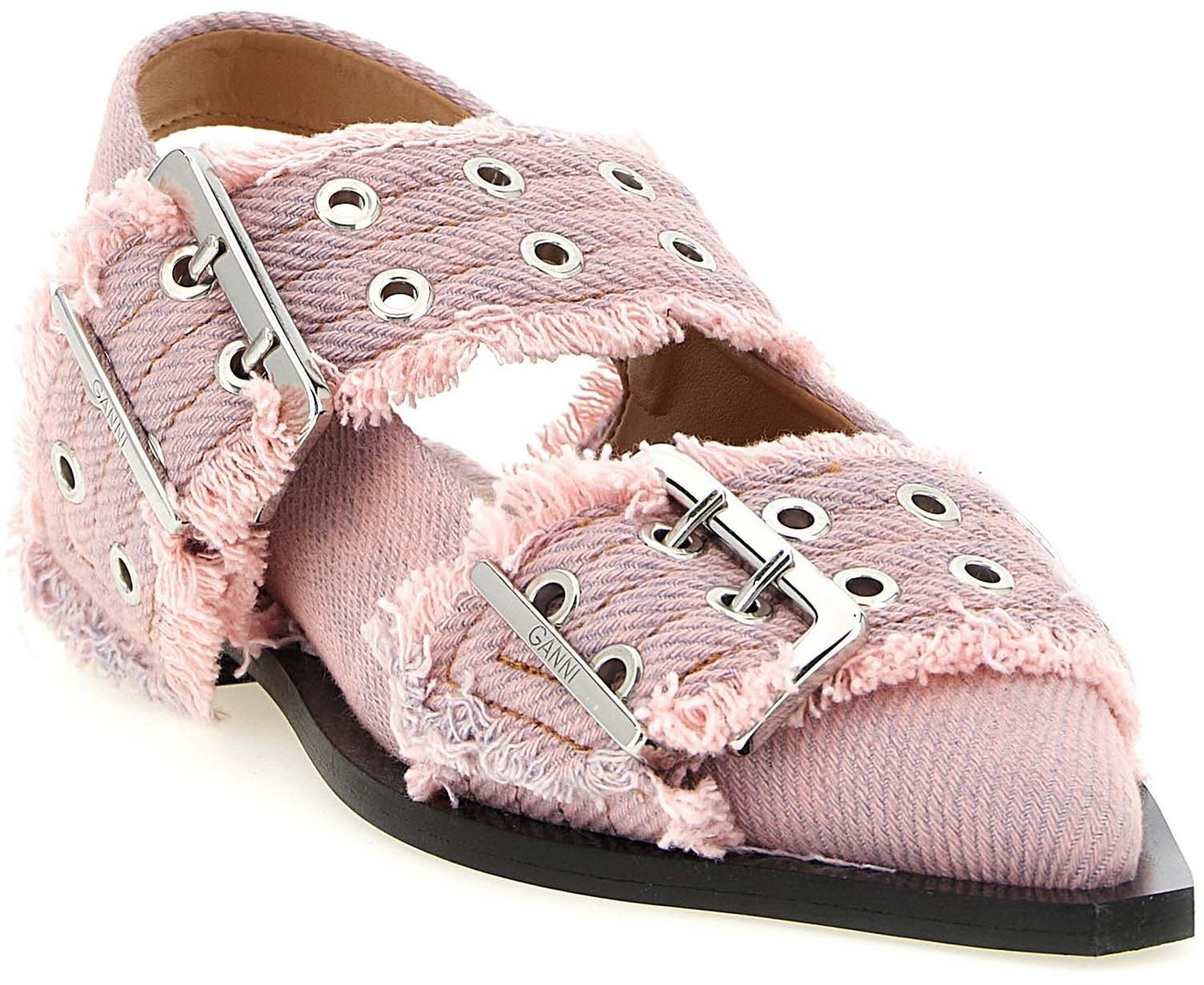 Ganni Multicolor Organic Cotton Ballet Flats