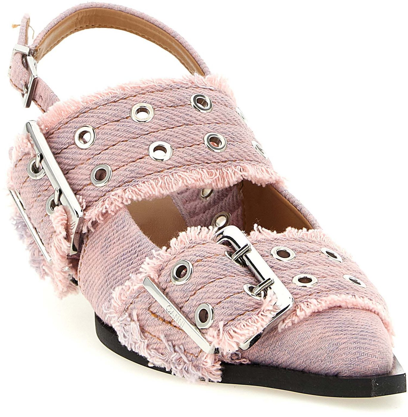 Ganni Multicolor Organic Cotton Mid Heel Pumps