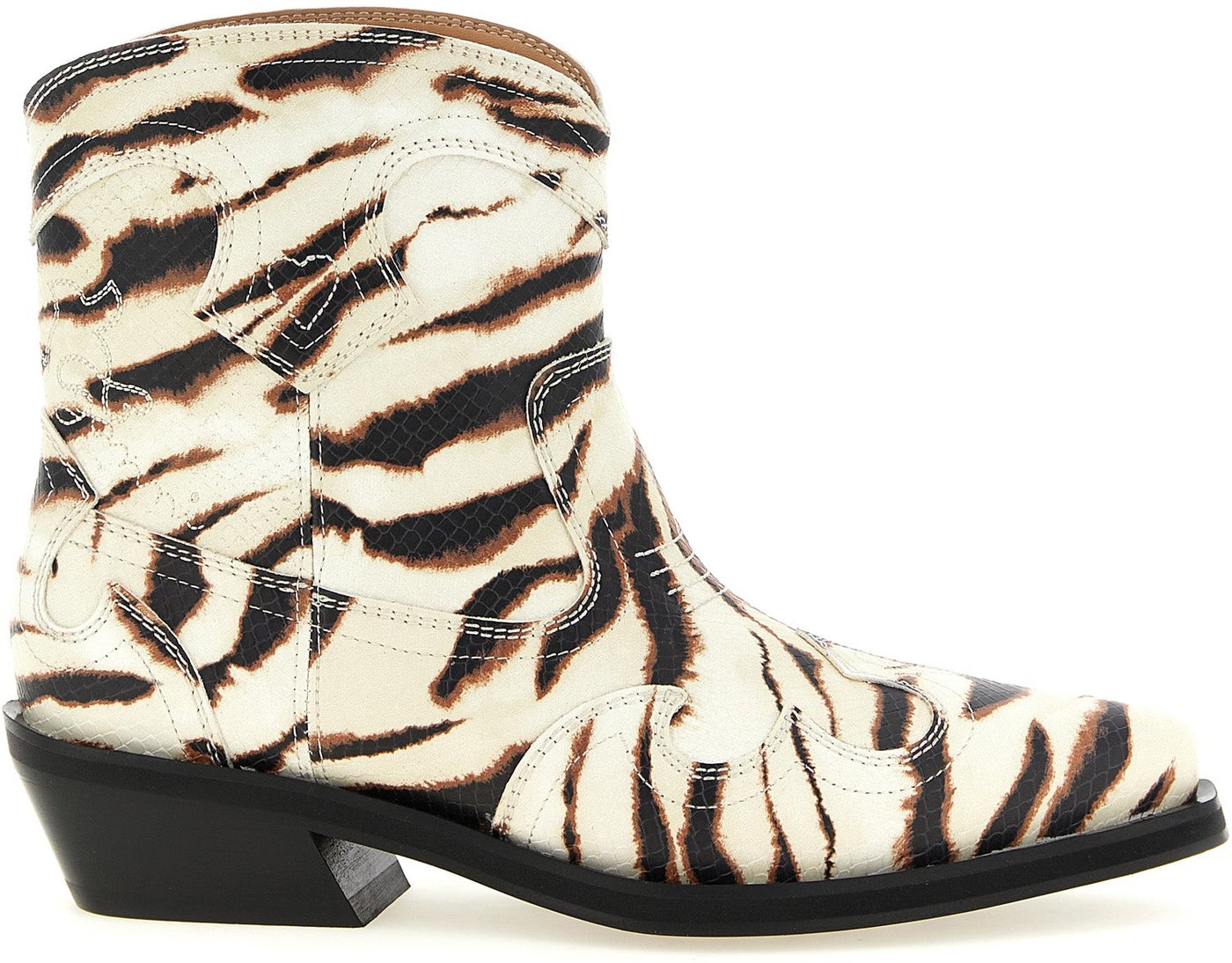 Ganni Beige Polyester Chelsea Boots