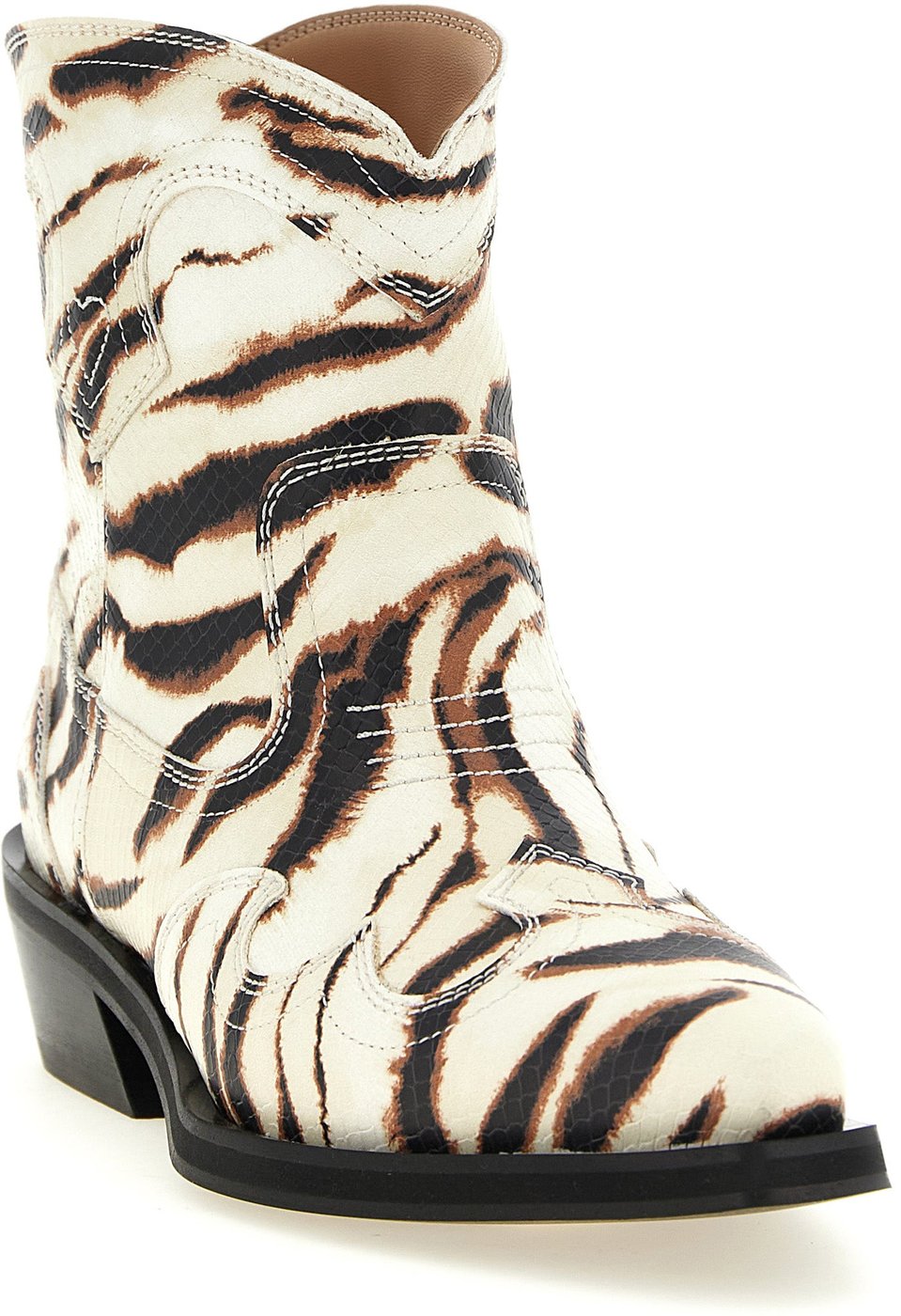 Ganni Beige Polyester Chelsea Boots