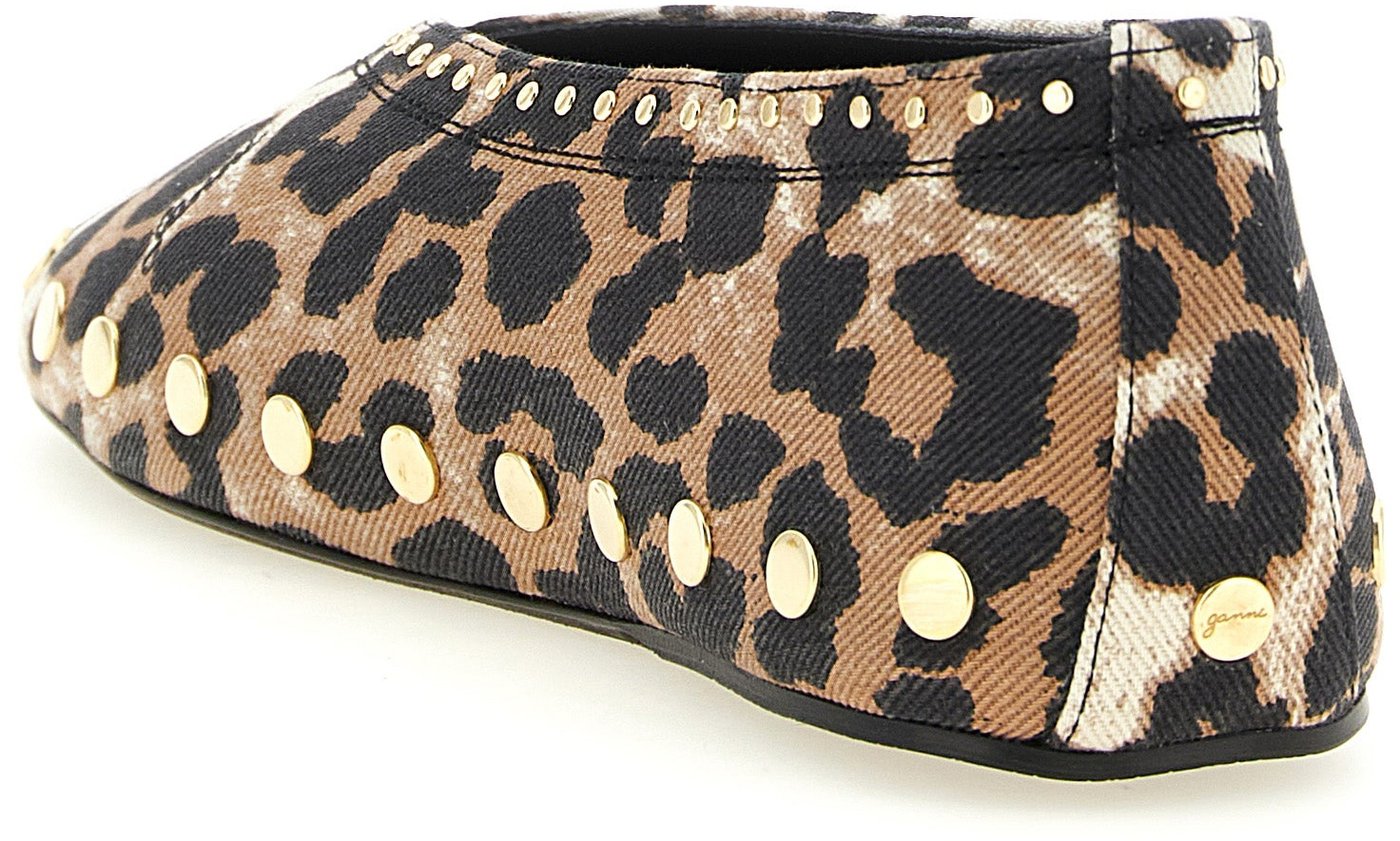 Ganni Multicolor Cotton Ballet Flats