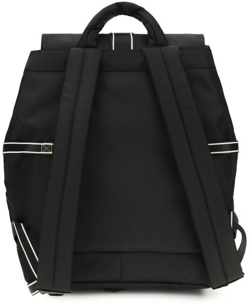 Black Re Tech Sport Flap Hook Recycled Polyamide Backpack