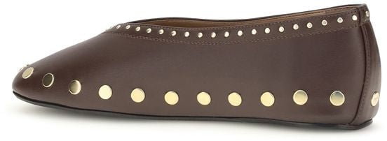Ganni Brown Recycled Leather Ballet Flats