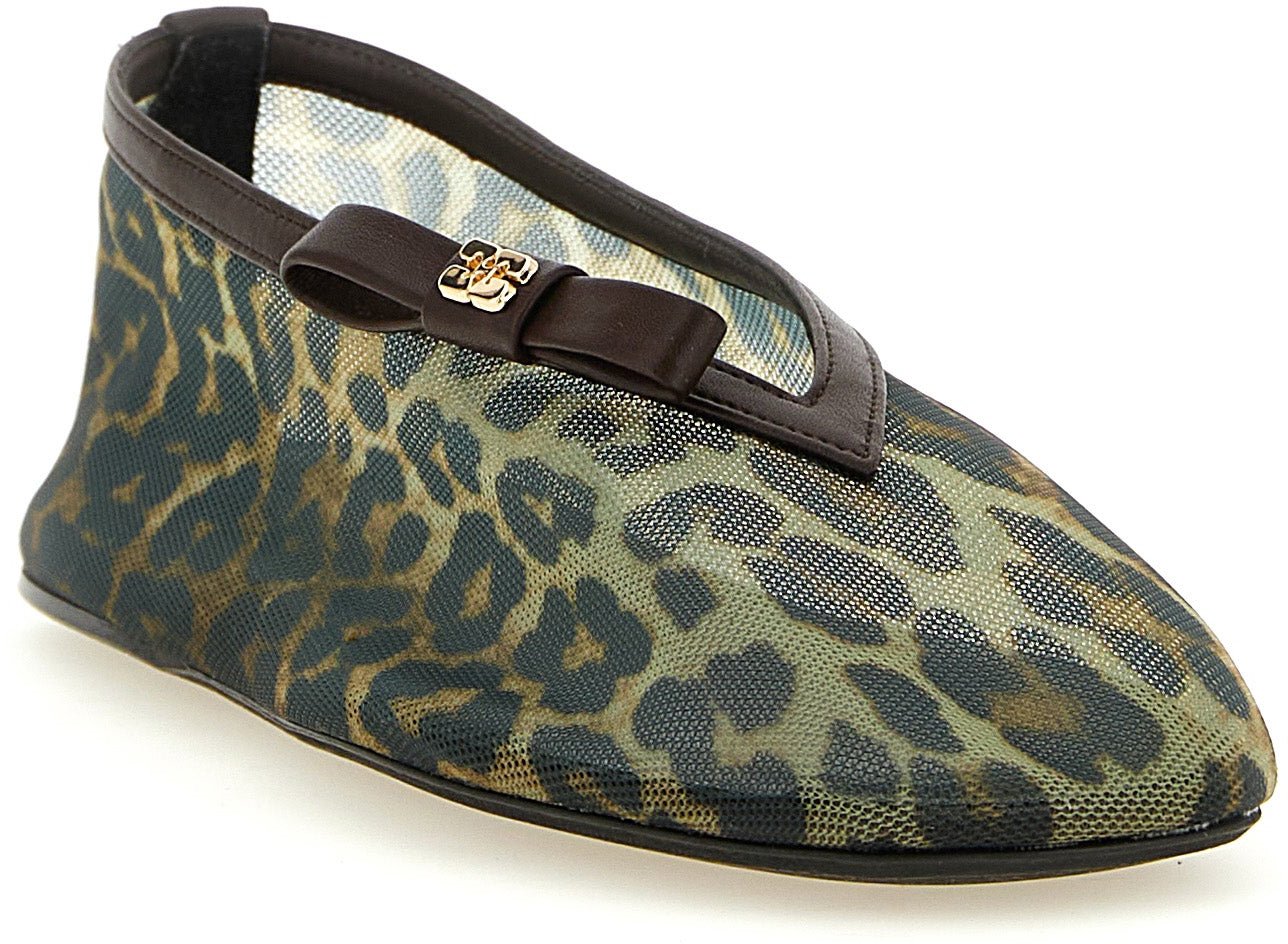 Pointed Toe Flats with Semi-Transparent Mesh