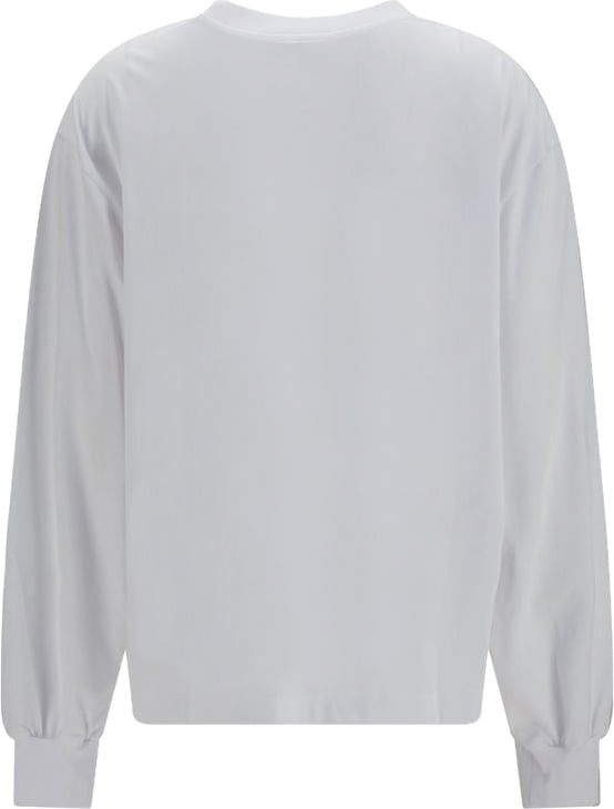 White Playful Cat Graphic Cotton Sweatshirt