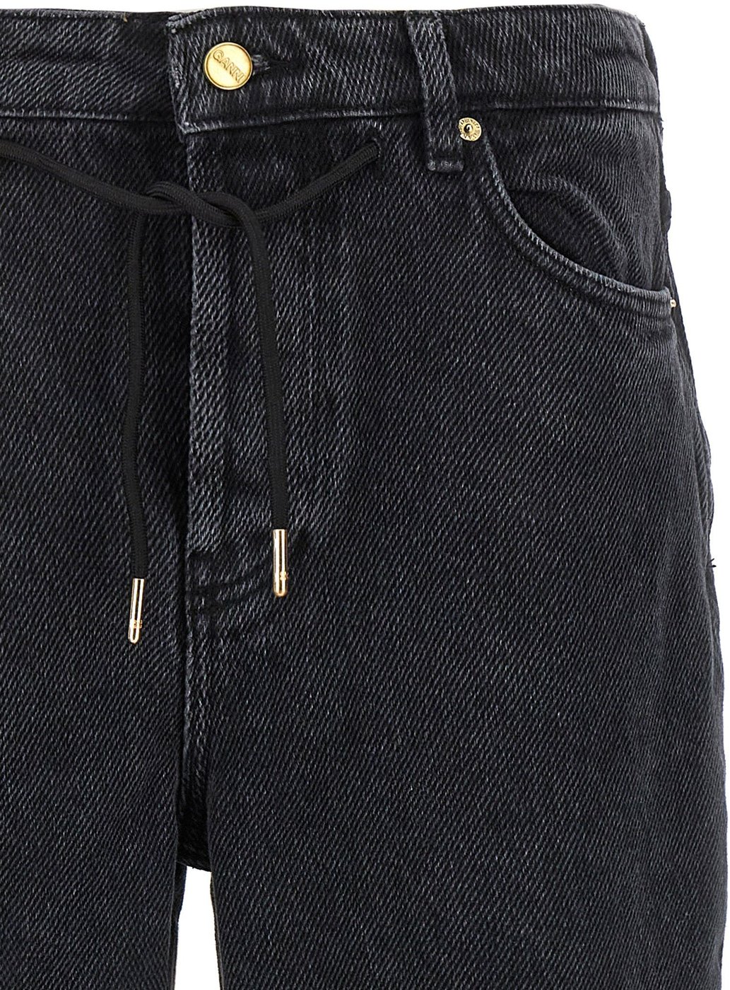 Ganni Black Cotton Jeans Denim