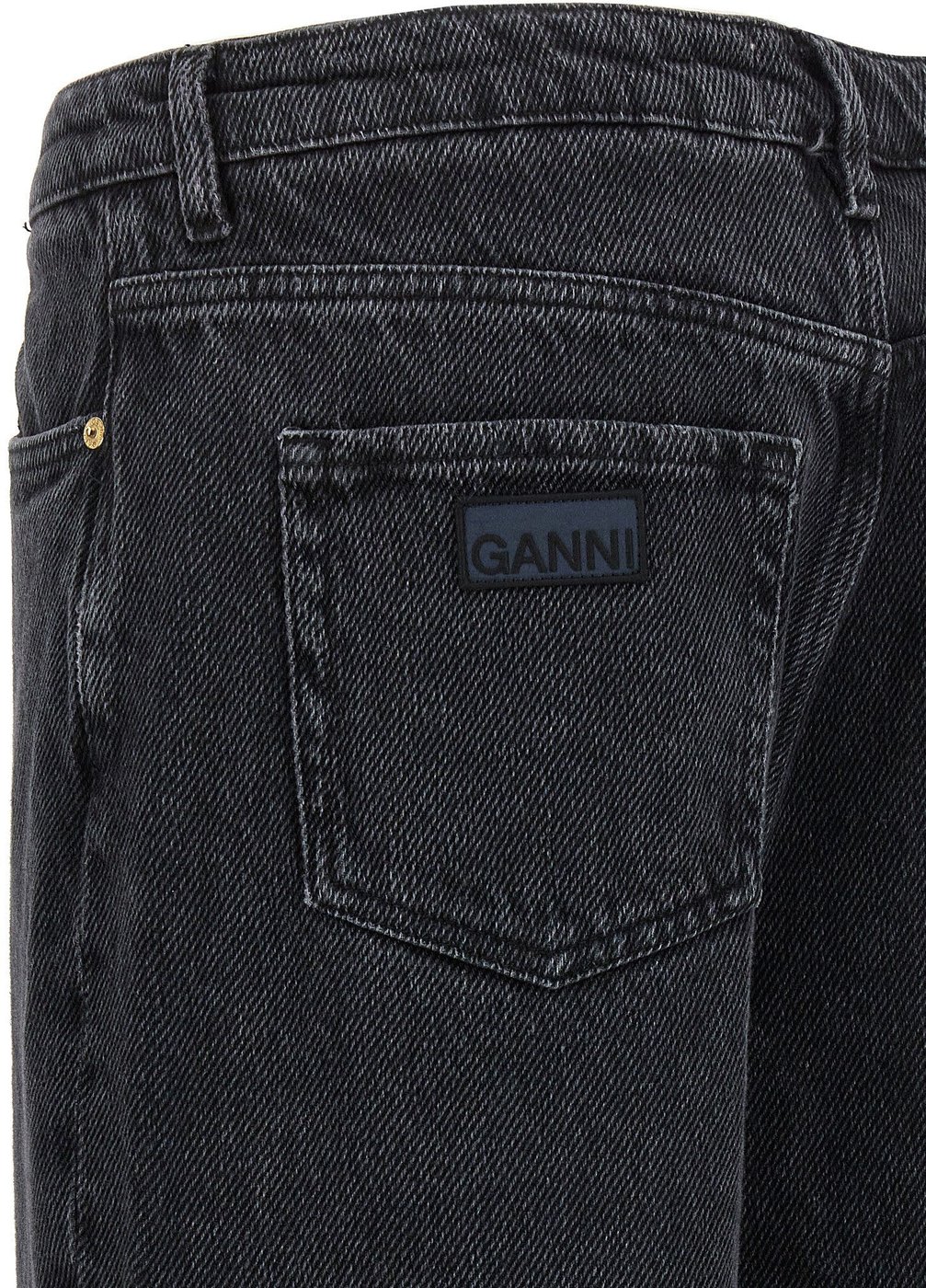 Ganni Black Cotton Jeans Denim