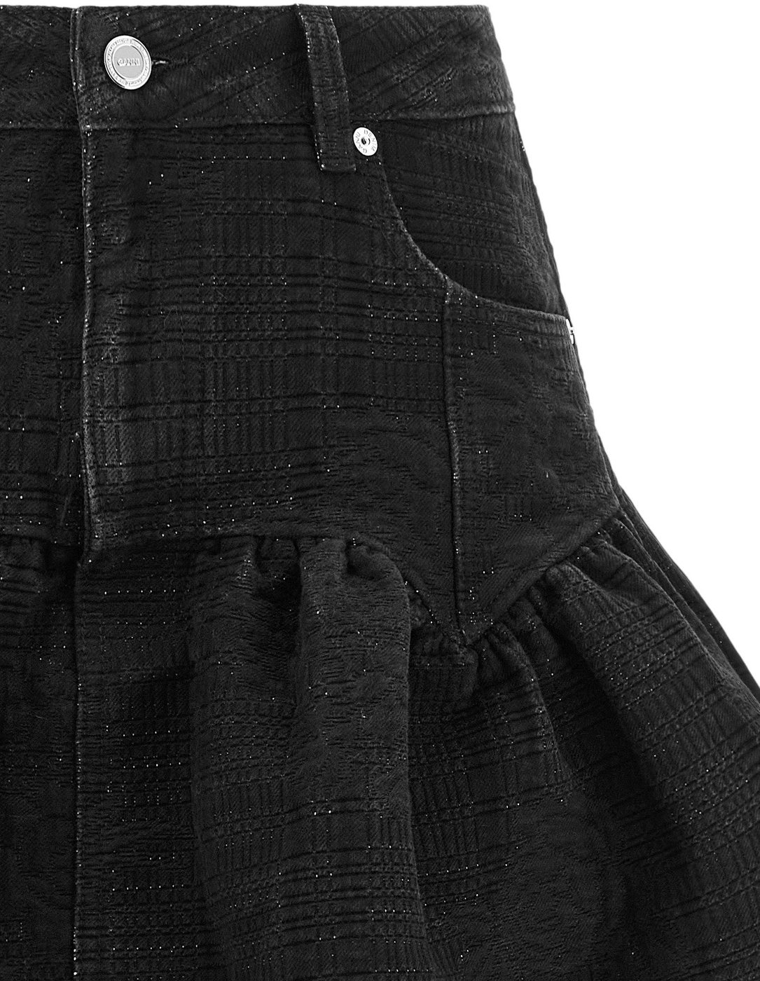 Ganni Black Cotton Long Skirt