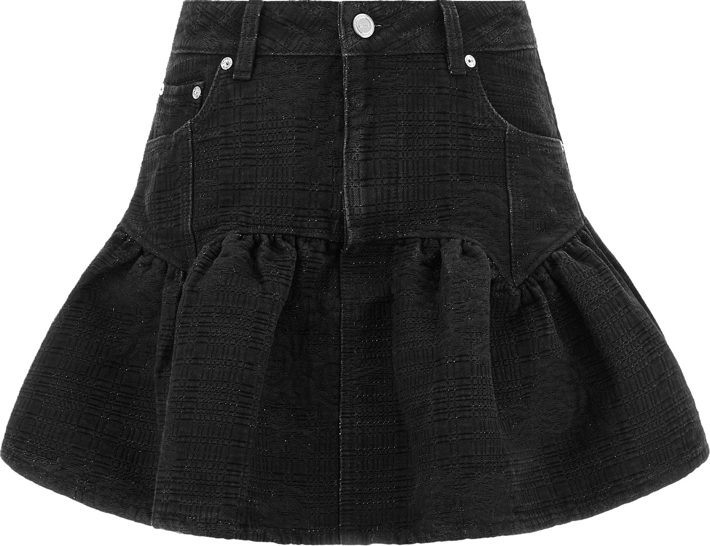 Ganni Black Cotton Long Skirt