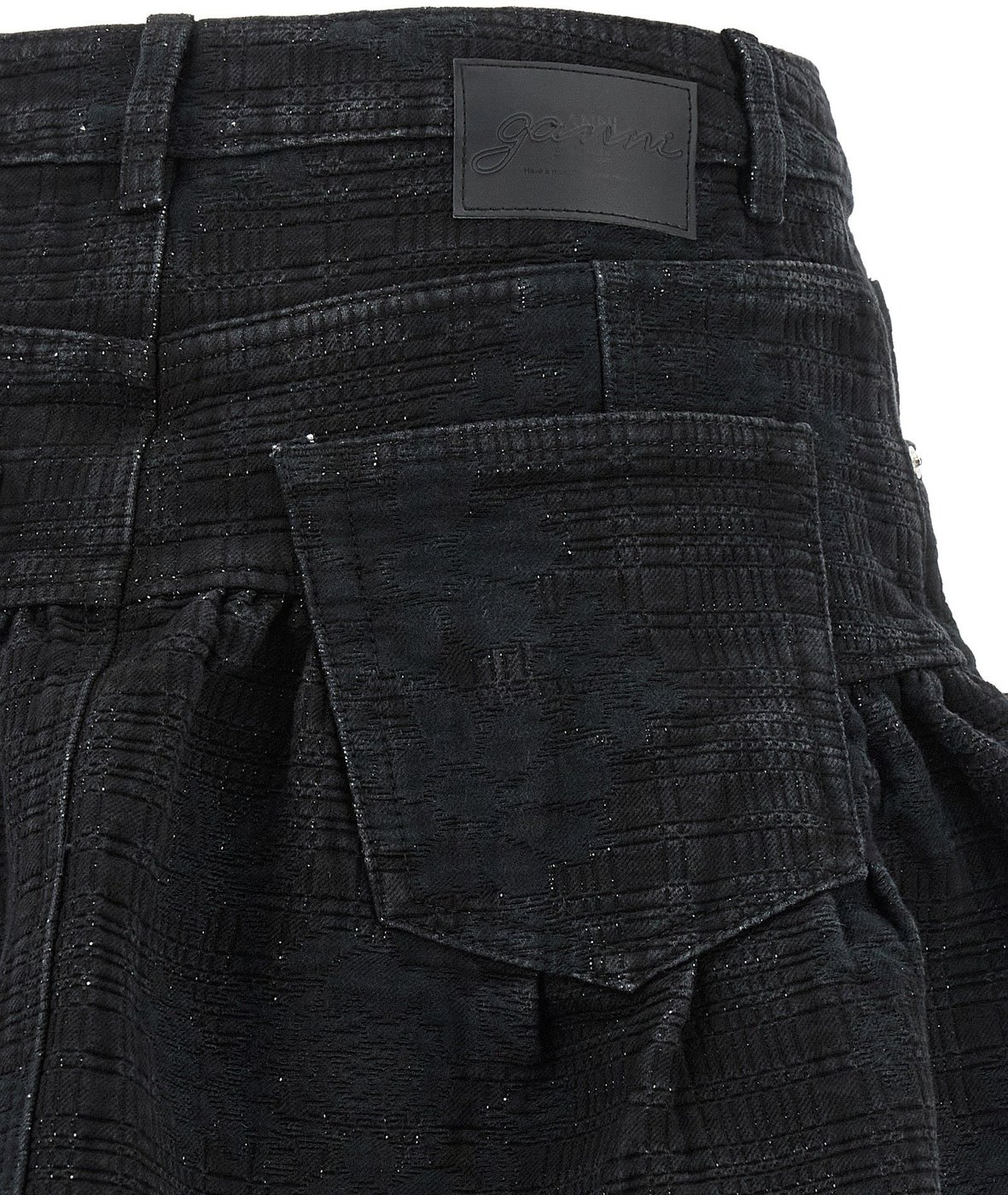 Ganni Black Cotton Long Skirt