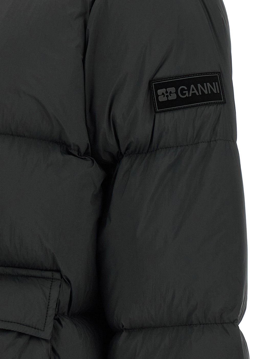Ganni Black Polyamide Full-Length Jacket