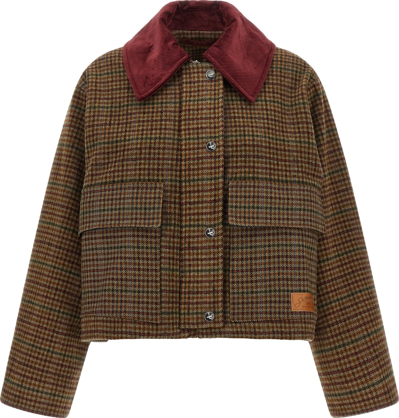 Ganni Brown Wool Full-Length Jacket