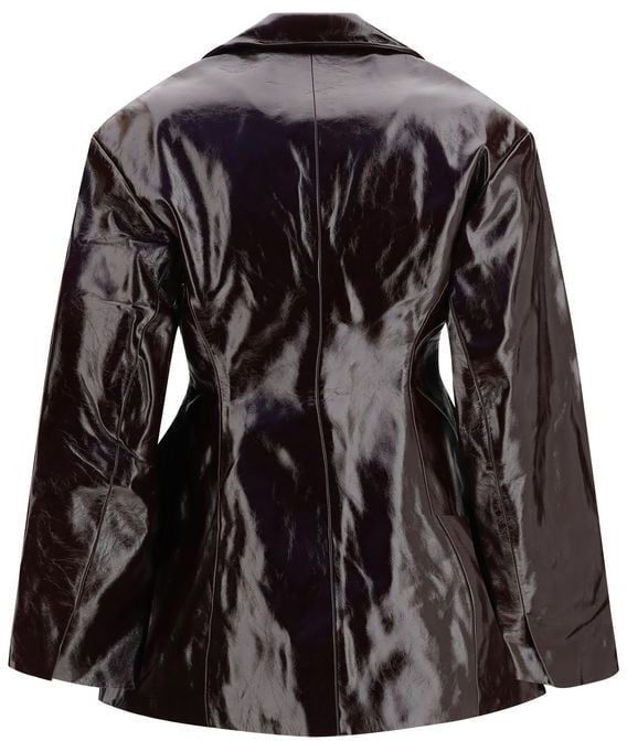 Ganni Bordeaux Polyethylene Full-Length Jacket