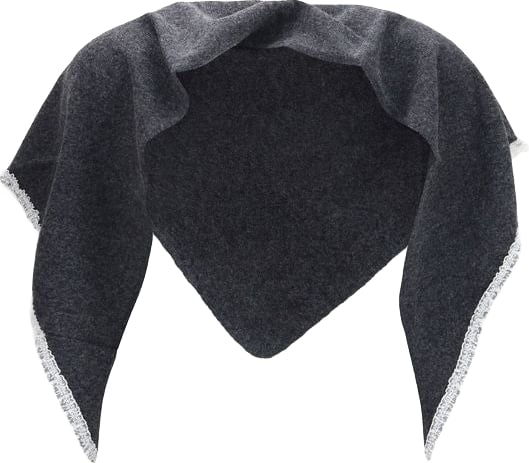 Ganni Gray Wool Oves Aries Scarf