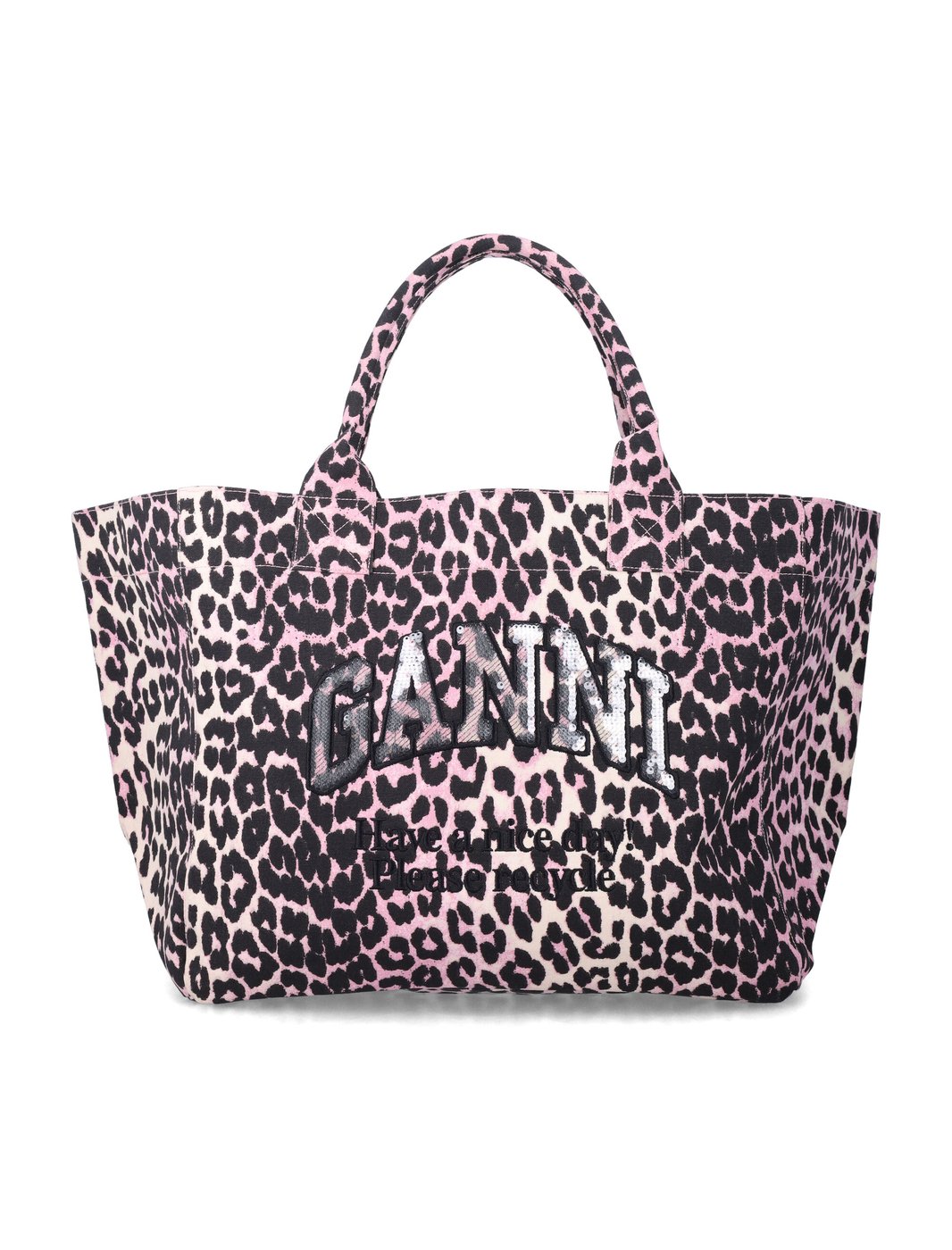 Leopard Printed Sequin XXL Tote