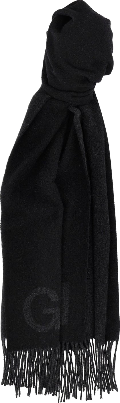 Ganni Black Wool Scarf