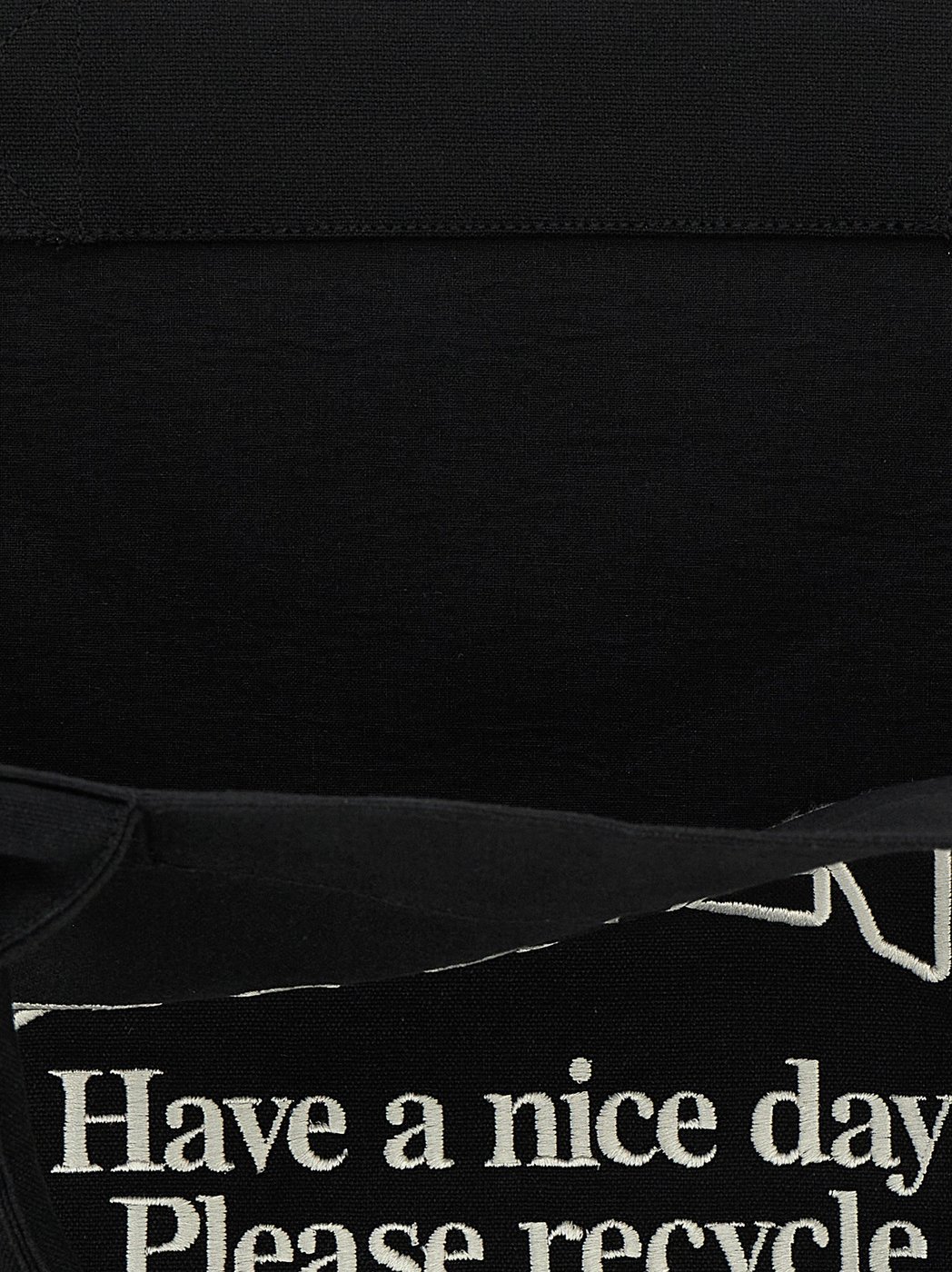 Ganni Black Recycled Cotton Tote Bag