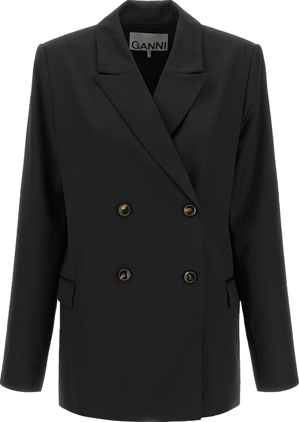 Ganni Black Polyester Blazer