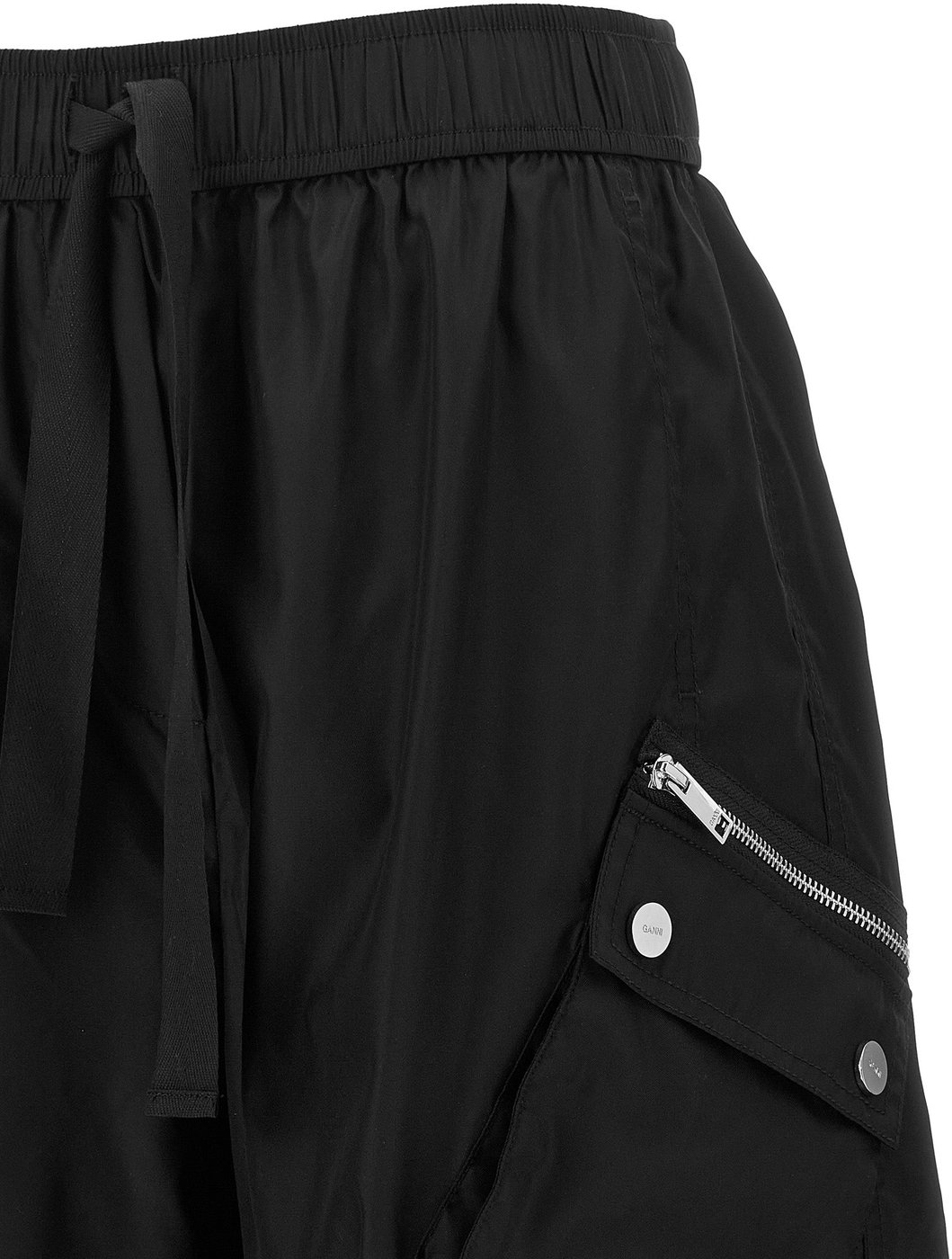 Ganni Black Recycled Polyamide Cargo Pants