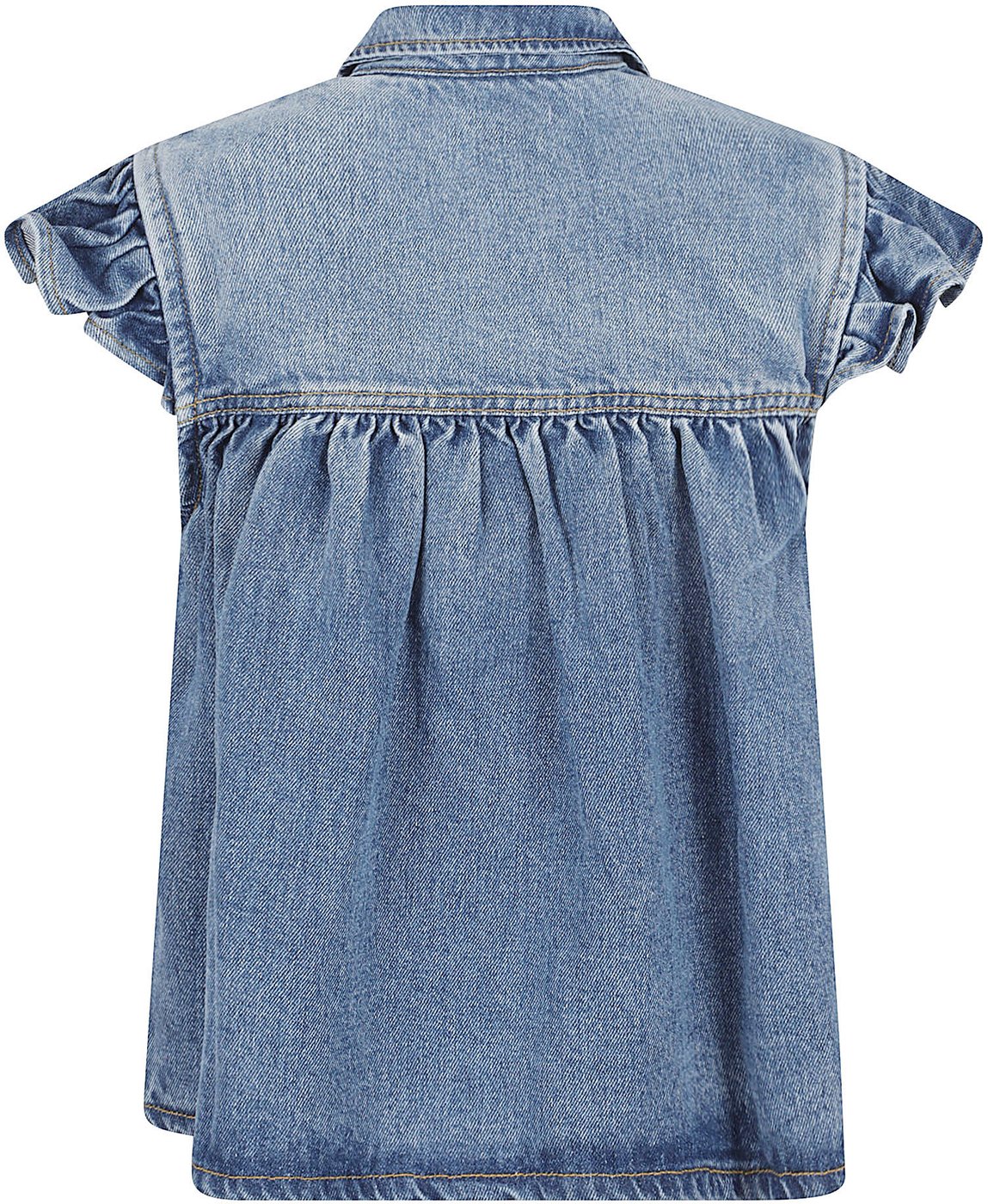 Lyocell Ruffled Cap Sleeves Top