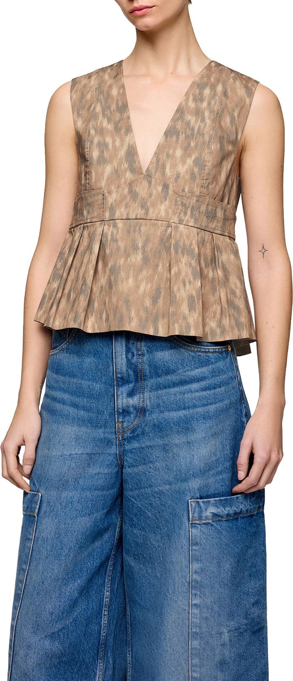top leopard beige