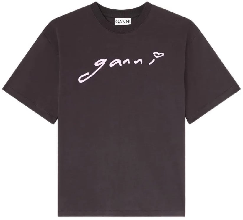 t-shirt grijs met roze logo