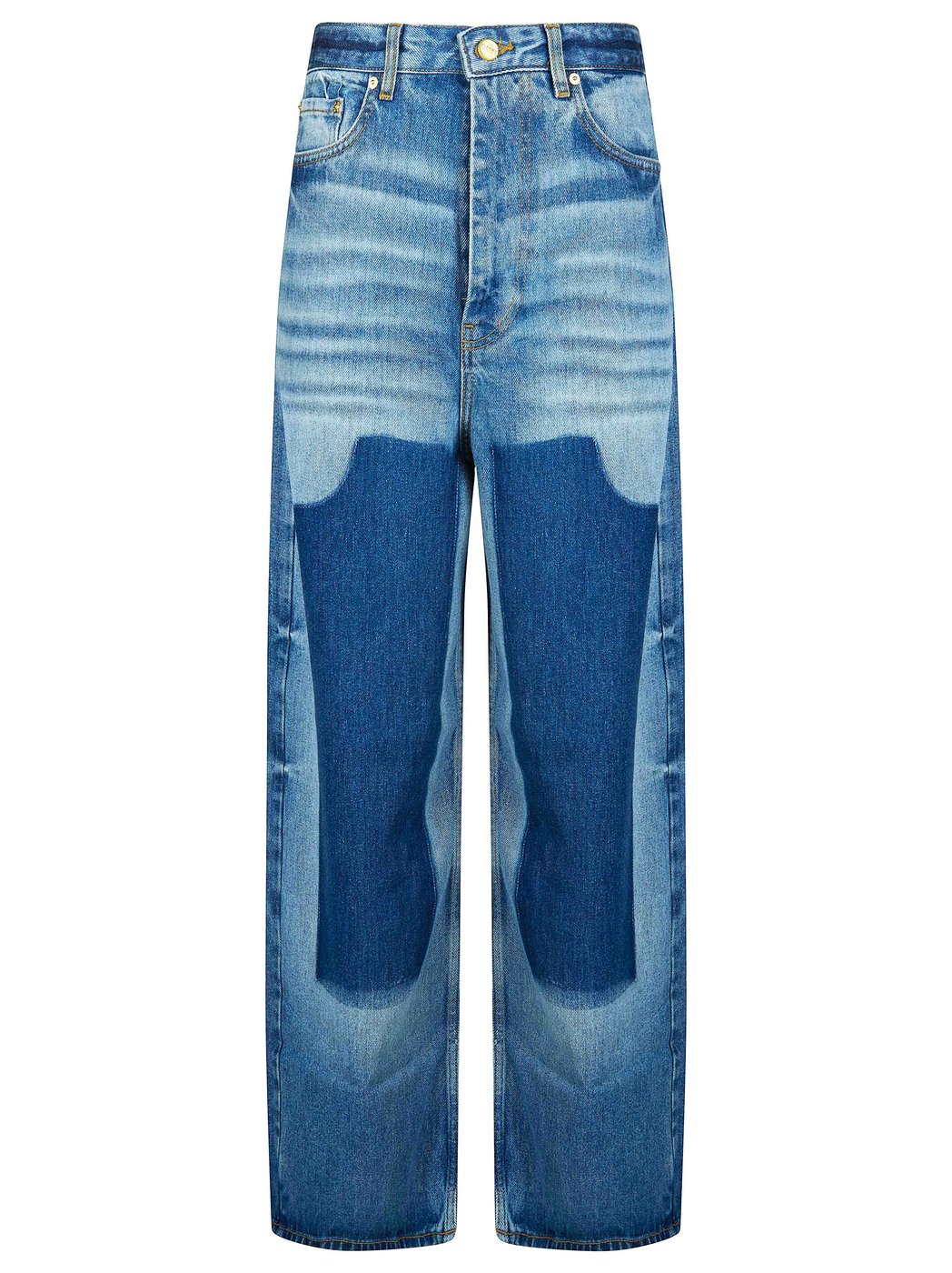 Blue Baggy Worker Patch Jeans