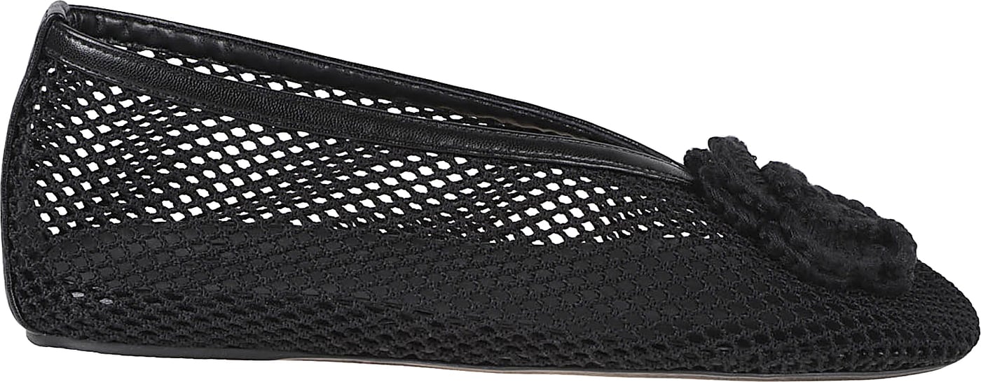 Ballerina Flats with Crochet Floral Detail