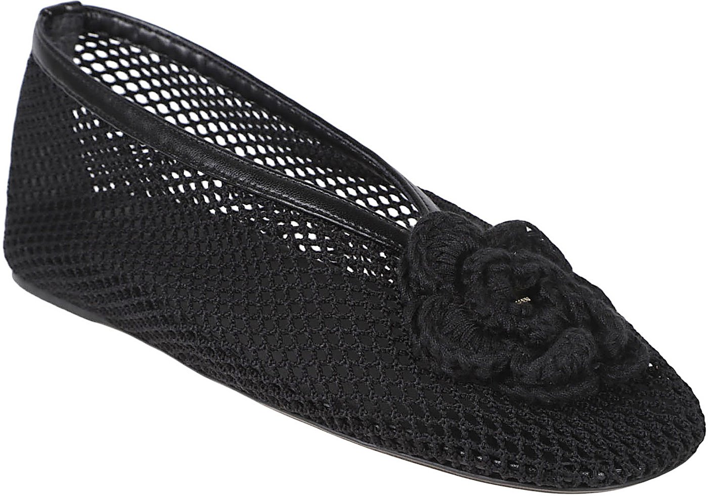 Ballerina Flats with Crochet Floral Detail