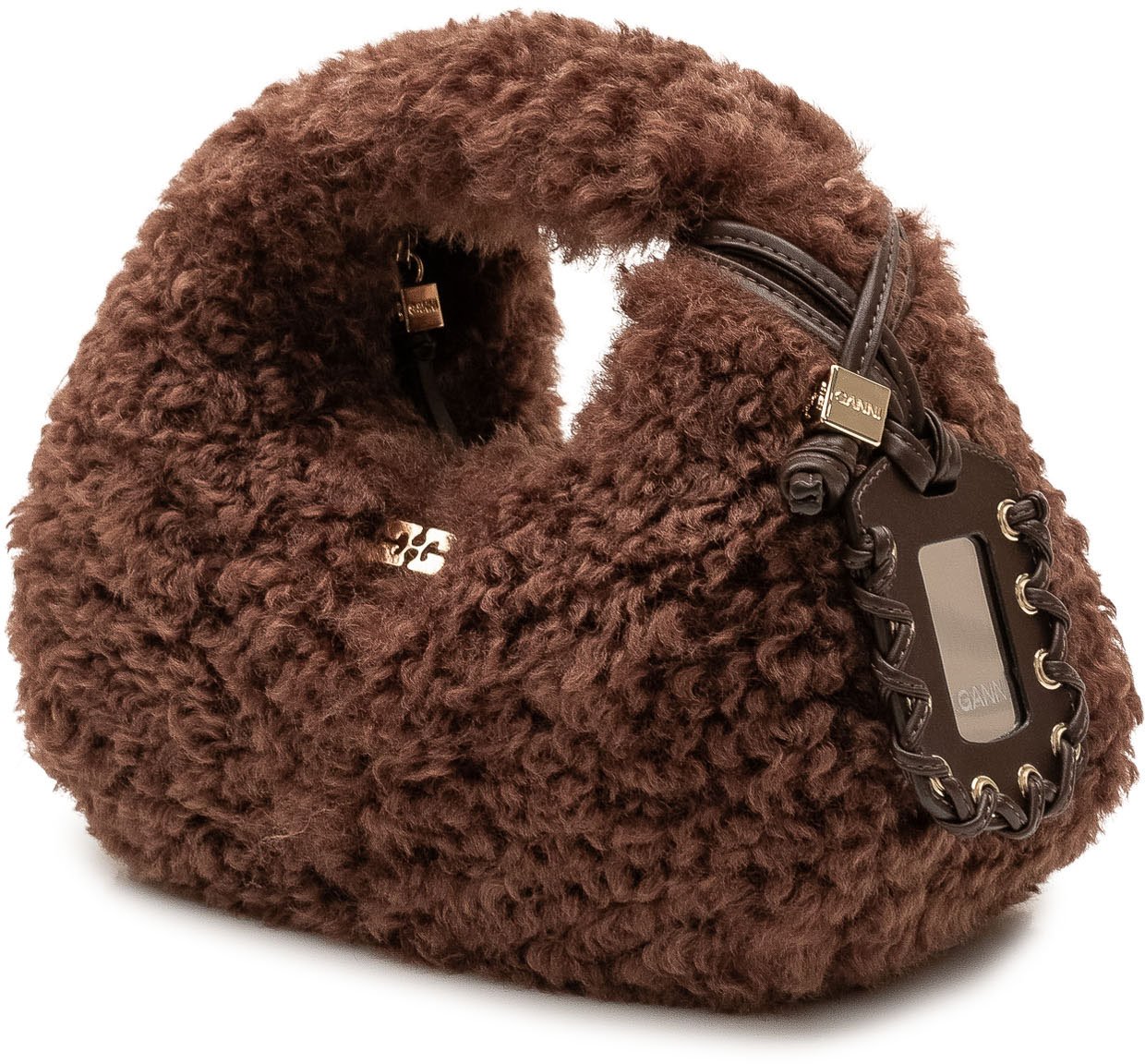 Borsa Hobo Mini con Effetto Pelliccia