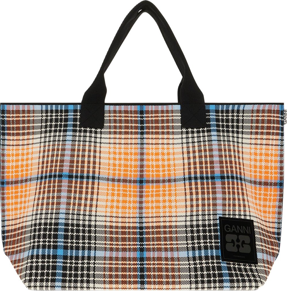 Ganni Embroidered fabric shopping bag