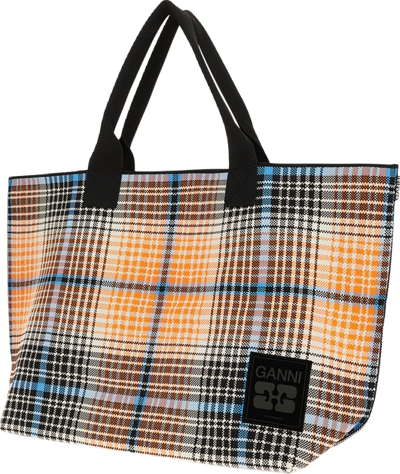 Ganni Embroidered fabric shopping bag