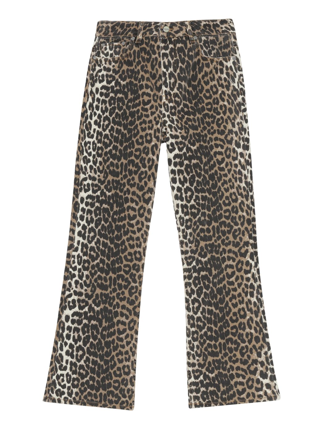 Animal Print Mid-Rise Flared Organic Cotton Jeans
