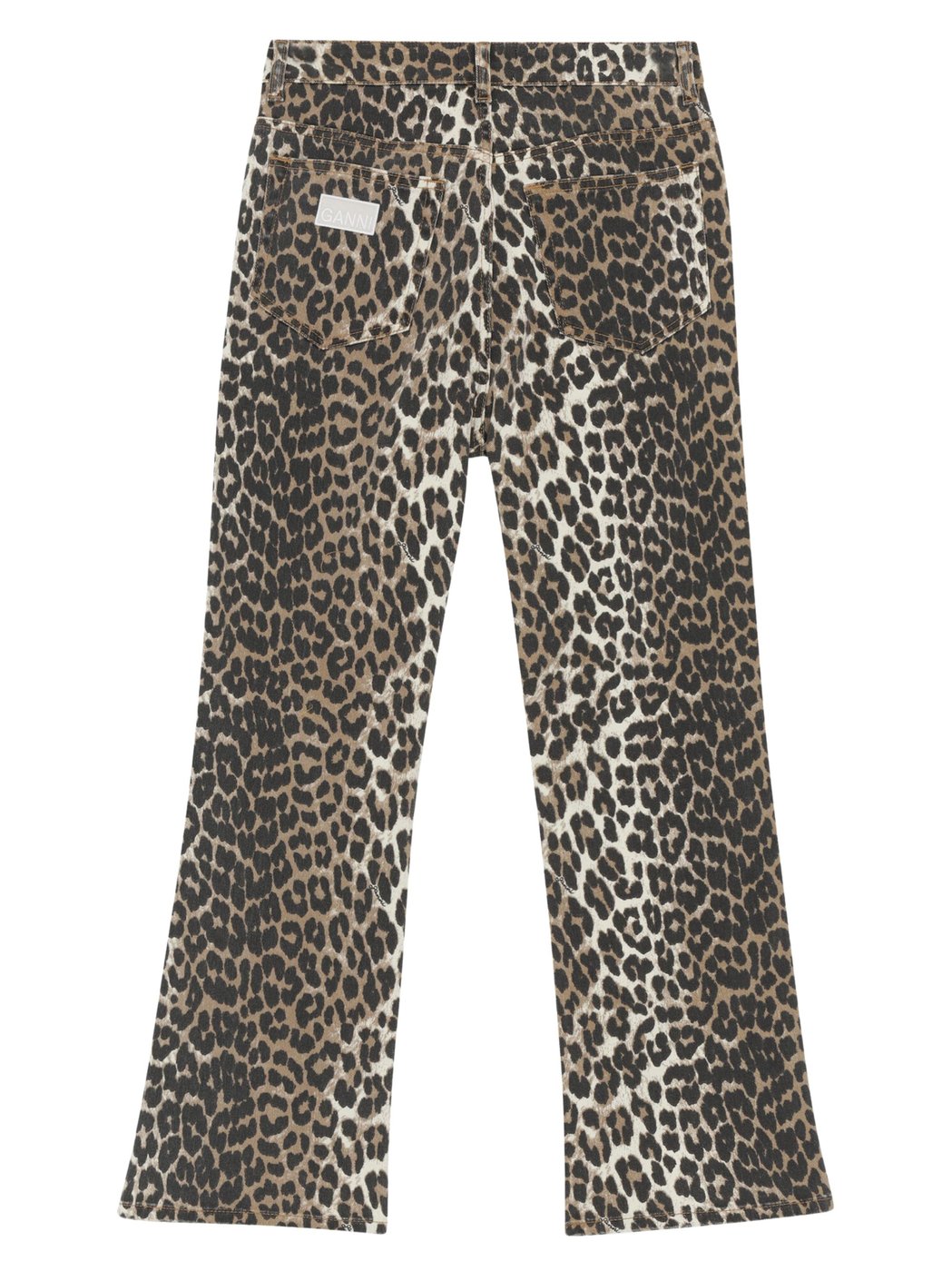 Animal Print Mid-Rise Flared Organic Cotton Jeans