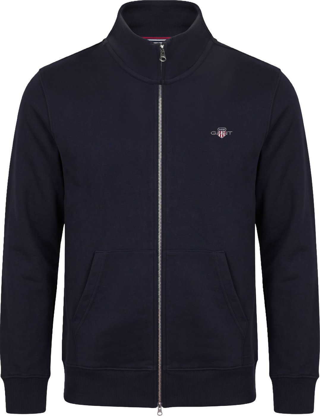 Hoodie with zip and embroidered logo
