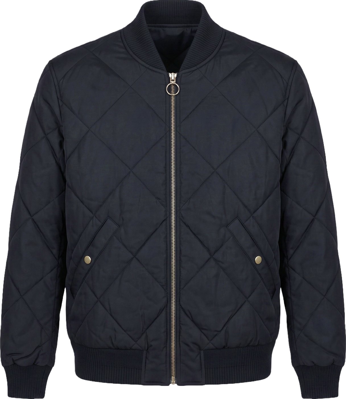 Padded bomber with zipper